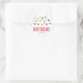 Kerstverlichtings Fun Kerstfeest Feest Favor Stick Ronde Sticker (Tas)