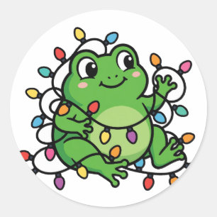 Kerstverlichtings Kikker Sticker