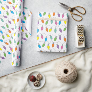 Kerstverlichtings patroon cadeaupapier
