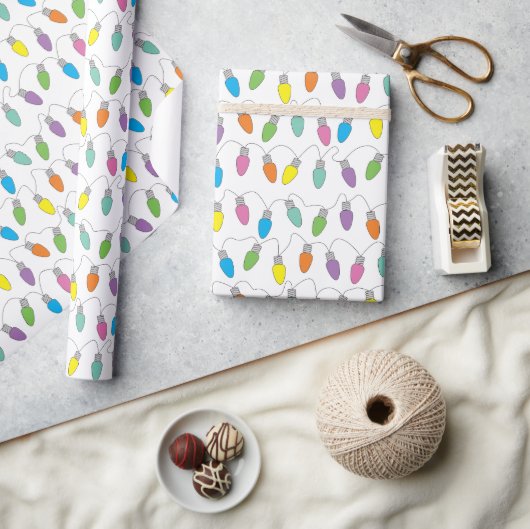 Kerstverlichtings patroon cadeaupapier (Crafts)