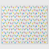 Kerstverlichtings patroon cadeaupapier (Vlak)
