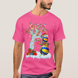 Kerstverlichtingsboom Fun Sneeuwman Volleybal Chri T-shirt