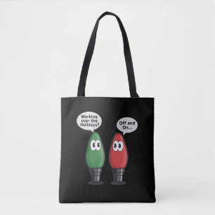Kerstverlichtingsgrap Lichtlamp Werkend Uit Aan   Tote Bag