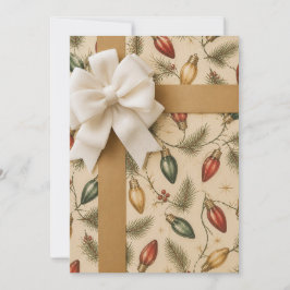 Kerstverlichtingsinpakpapier Vintage | Elegant Kaart