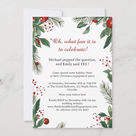 kerstverlovingsfeest kaart (Voorkant)