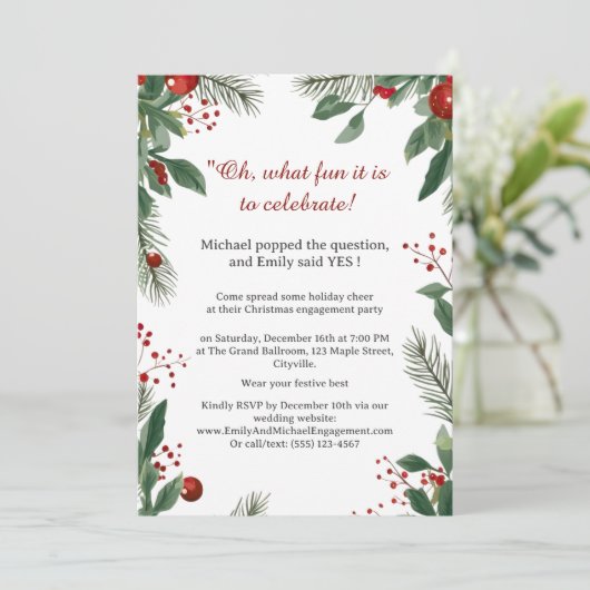 kerstverlovingsfeest kaart (Staand voorkant)