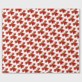 kerstverpak met rode boog en Holly Cadeaupapier (Vlak)