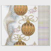 Kerstverpakken Gold Balls Cadeaupapier (Vlak)