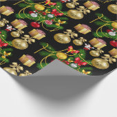 Kerstverpakken Gold Balls Cadeaupapier (Hoek)