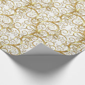 Kerstverpakken papier-Majesteit Gold Swirls Cadeaupapier (Hoek)