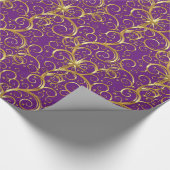 Kerstverpakken papier-Majesteit Golden Swirls Cadeaupapier (Hoek)