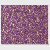 Kerstverpakken papier-Majesteit Golden Swirls Cadeaupapier (Vlak)