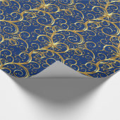 Kerstverpakken papier-Majesteit Golden Swirls Cadeaupapier (Hoek)