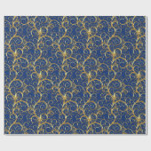 Kerstverpakken papier-Majesteit Golden Swirls Cadeaupapier (Vlak)