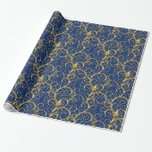 Kerstverpakken papier-Majesteit Golden Swirls Cadeaupapier (Uitgerold)