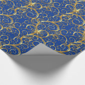 Kerstverpakken papier-Majesteit Golden Swirls Cadeaupapier (Hoek)