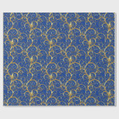 Kerstverpakken papier-Majesteit Golden Swirls Cadeaupapier (Vlak)