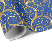 Kerstverpakken papier-Majesteit Golden Swirls Cadeaupapier (Rol Hoek)