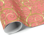 Kerstverpakken papier-Majesteit Golden Swirls Cadeaupapier (Rol Hoek)