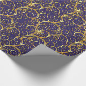 Kerstverpakken papier-Majesteit Golden Swirls Cadeaupapier (Hoek)