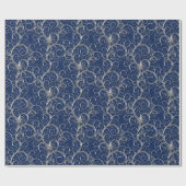 Kerstverpakken papier-Majesteit Silver Swirls Cadeaupapier (Vlak)