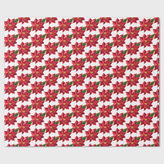 Kerstverpakken Papier-rood Poinsettias Cadeaupapier (Vlak)