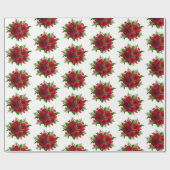 Kerstverpakken Papier-rood Rozen & Holly Cadeaupapier (Vlak)