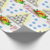Kerstverpakken, pinguïn Snowflakes Cadeaupapier (Hoek)