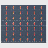 Kerstverpakkings papier Kerstman met peperkoek (Vlak)