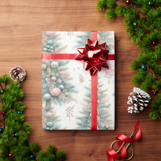 Kerstverpakkings papier met bomen (Feestdagen Geschenken)