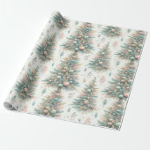 Kerstverpakkings papier met bomen (Uitgerold)