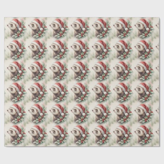 Kerstverpakkings papier met fret (Vlak)