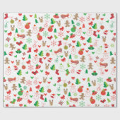 Kerstverpakkings papier met Kerstfiguren (Vlak)
