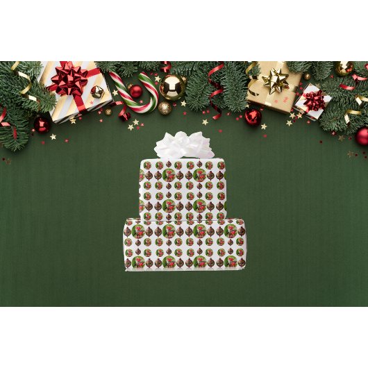 Kerstverpakkings papier met Kolibrie