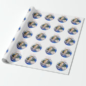 Kerstverpakkings papier met Kolibrie (Uitgerold)