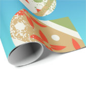 Kerstverpakkings papier met moderne ornamenten in (Rol Hoek)