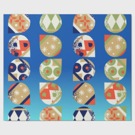 Kerstverpakkings papier met moderne ornamenten in