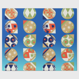 Kerstverpakkings papier met moderne ornamenten in