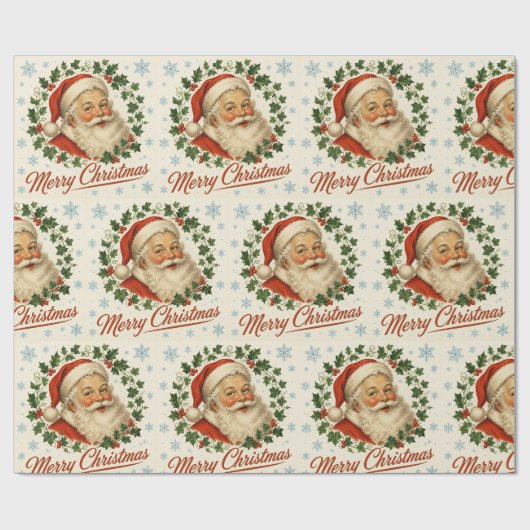 Kerstverpakkings papier met oude Sint (Vlak)