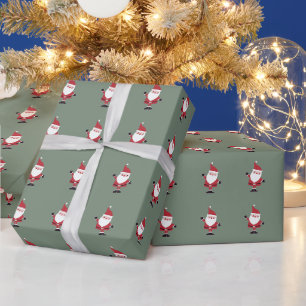 Kerstverpakkings papier met oude Sint Klaas