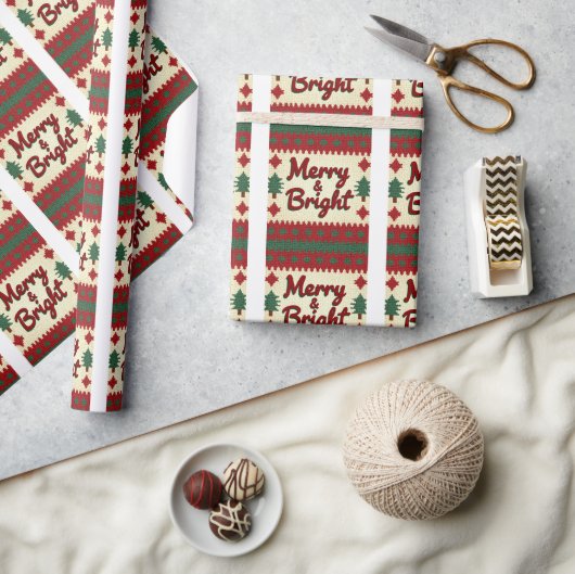 Kerstverpakkings papier met retro lelijke kerst ui (Crafts)