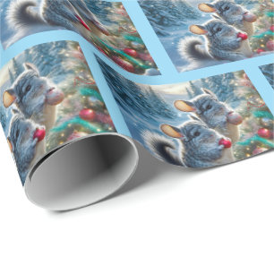 Kerstverpakkings papier voor chinchilla's