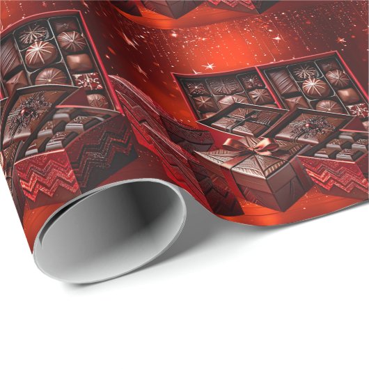 Kerstverpakkings papier voor chocolade snoepgoed (Rol Hoek)