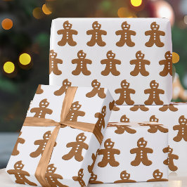 Kerstverpakkingspapier met kerstman van gemberkoek cadeaupapier