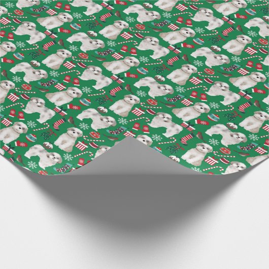 Kerstverpakkingspapier voor Shih Tzu Cadeaupapier (Hoek)
