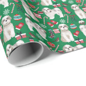 Kerstverpakkingspapier voor Shih Tzu Cadeaupapier (Rol Hoek)