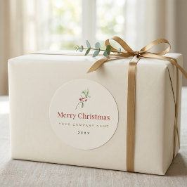Kerstverpakkingssticker | Aangepast Bedrijf Ronde Sticker
