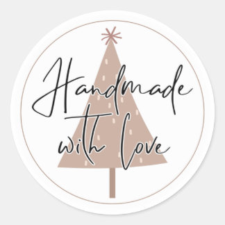 kerstverpakkingstickers voor handgemaakte zaken ronde sticker