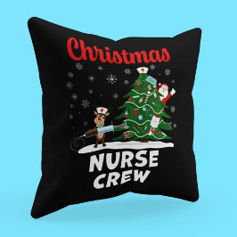 Kerstverpleegkundig team met Sinterklaas en rendie Kussen