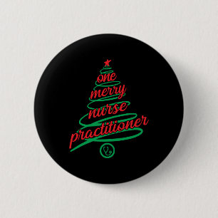 Kerstverpleegkundige, een groentje ronde button 5,7 cm